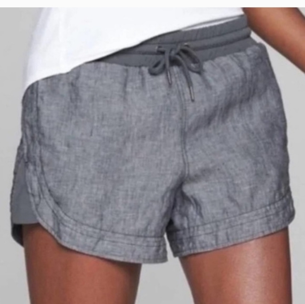 Athleta Gray Bali Linen Shorts Size 8